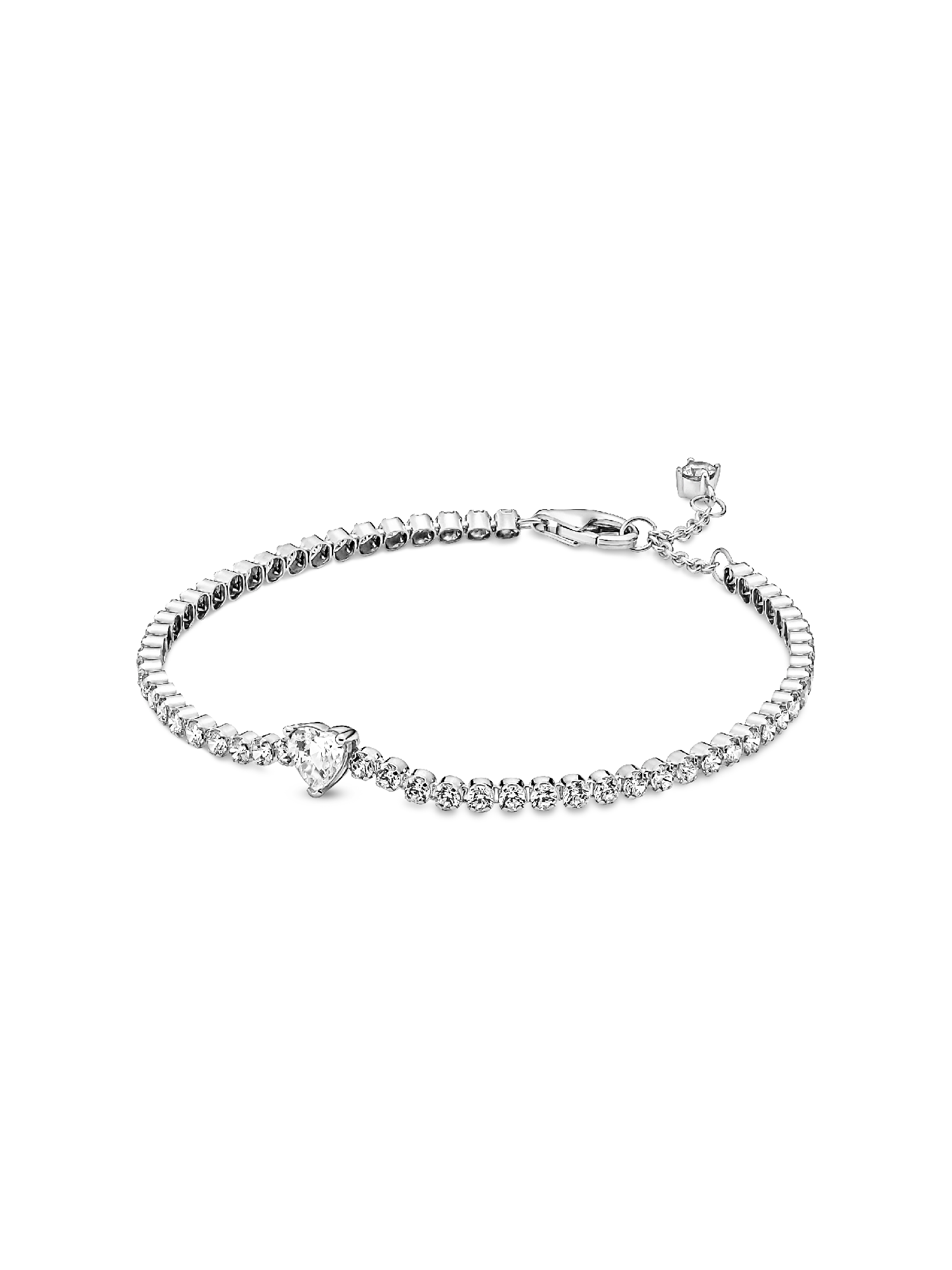 Bracciale Tennis con Cuore in rilievo