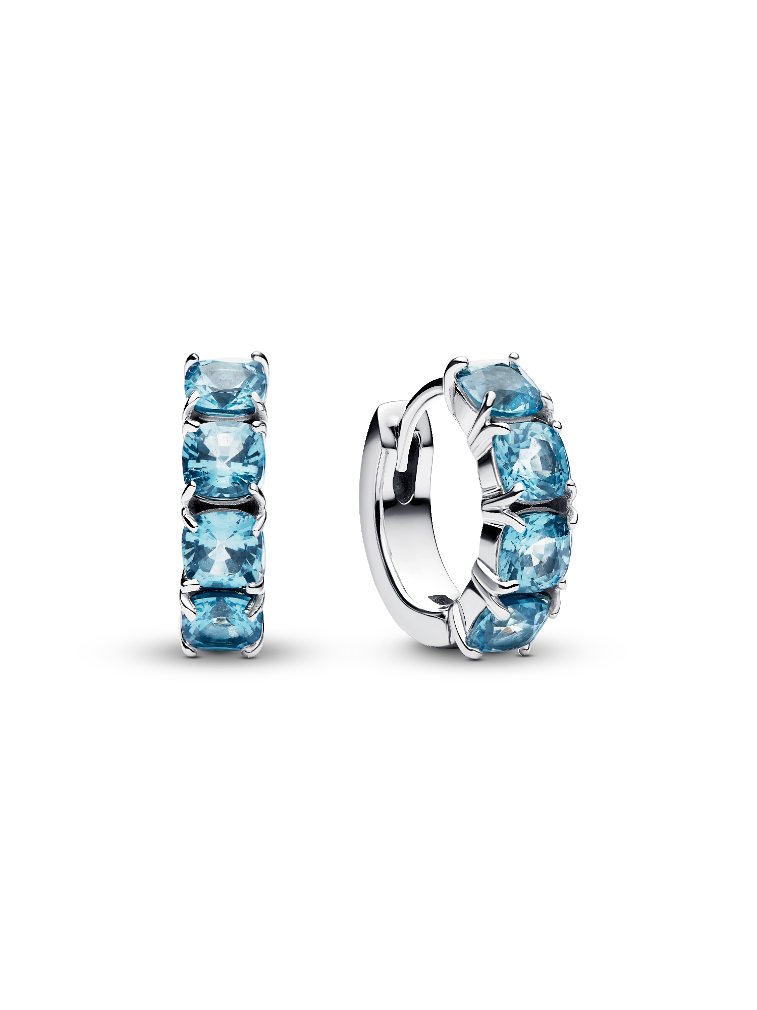 EVER FAITH Orecchini A Clip In Argento 925 Con Zirconia Cubica Blu – Ipoallergenici E Regalo Con Panno - 2
