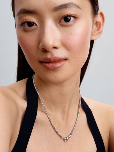 Collana Maglia Geometrica con Chiusura a Moschettone