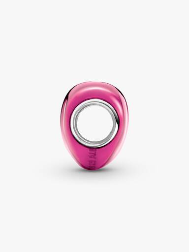 Charm Cuore Metallico Rosa