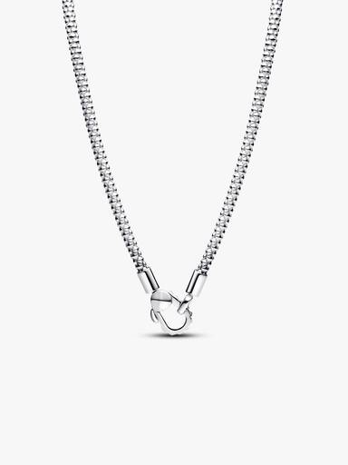 Collana Maglia Geometrica con Chiusura a Moschettone