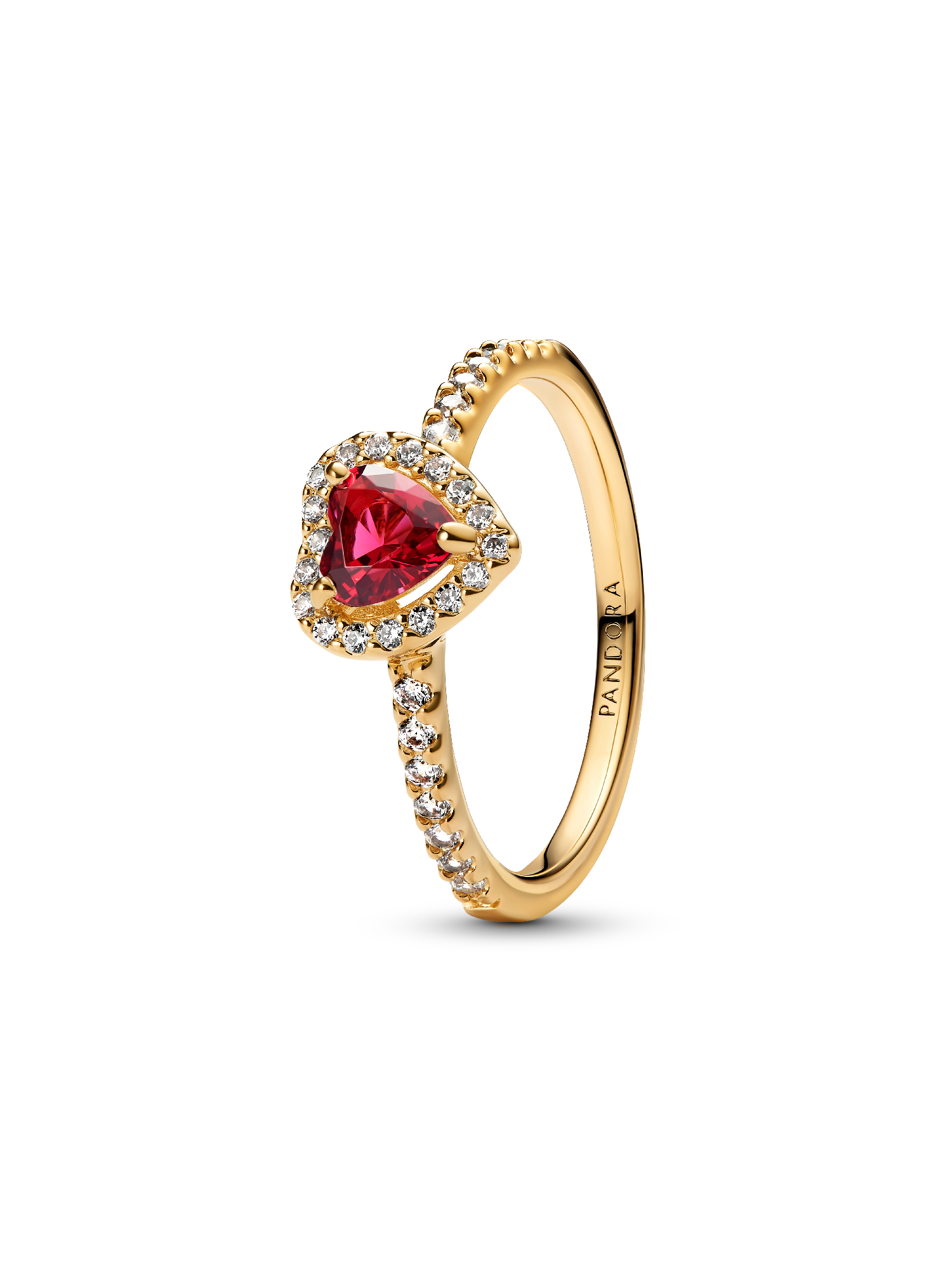Anello Cuore in Rilievo Rosso
