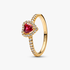 Anello Cuore in Rilievo Rosso Anello Cuore in Rilievo Rosso