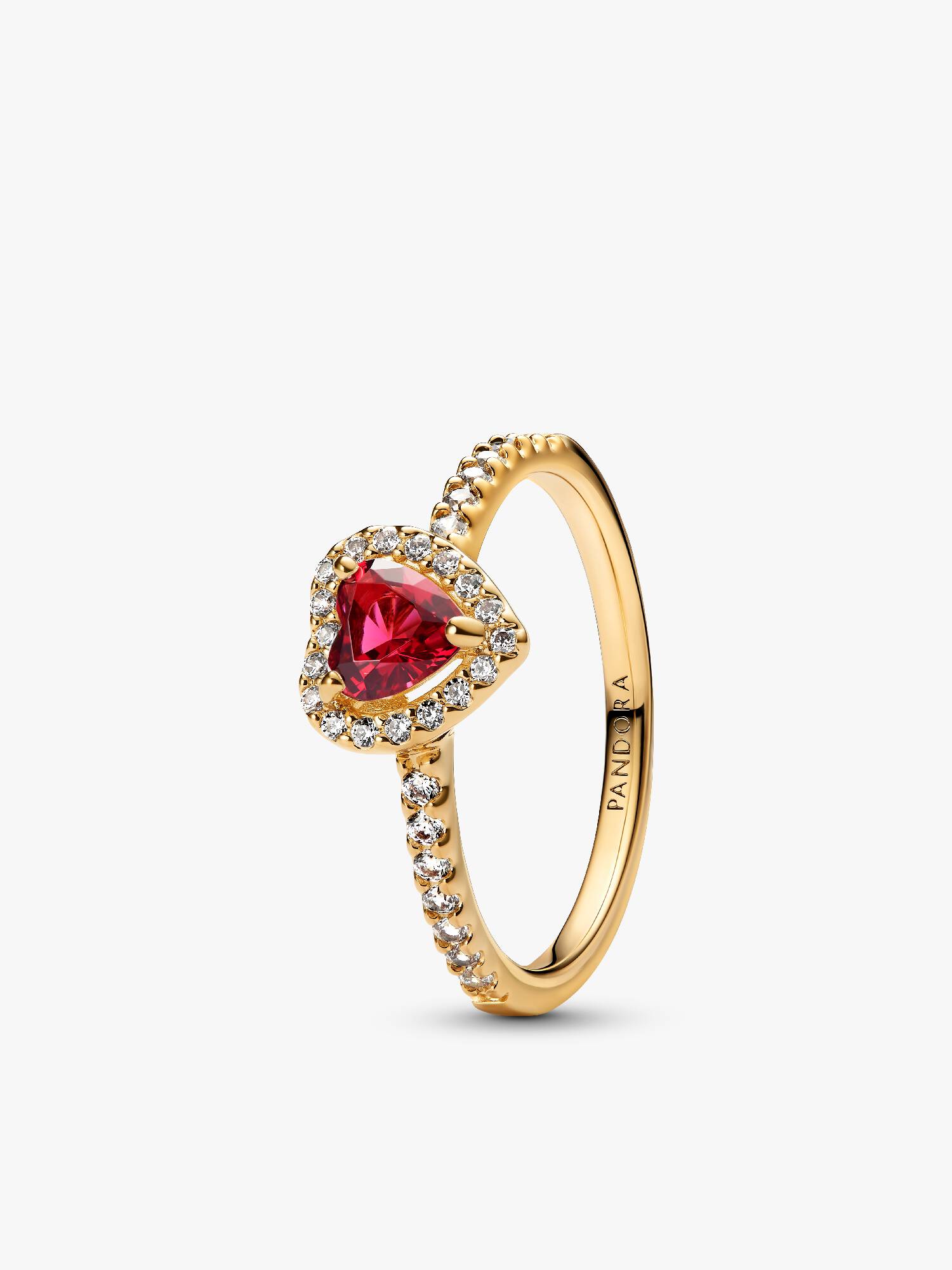 Anello Cuore in Rilievo Rosso
