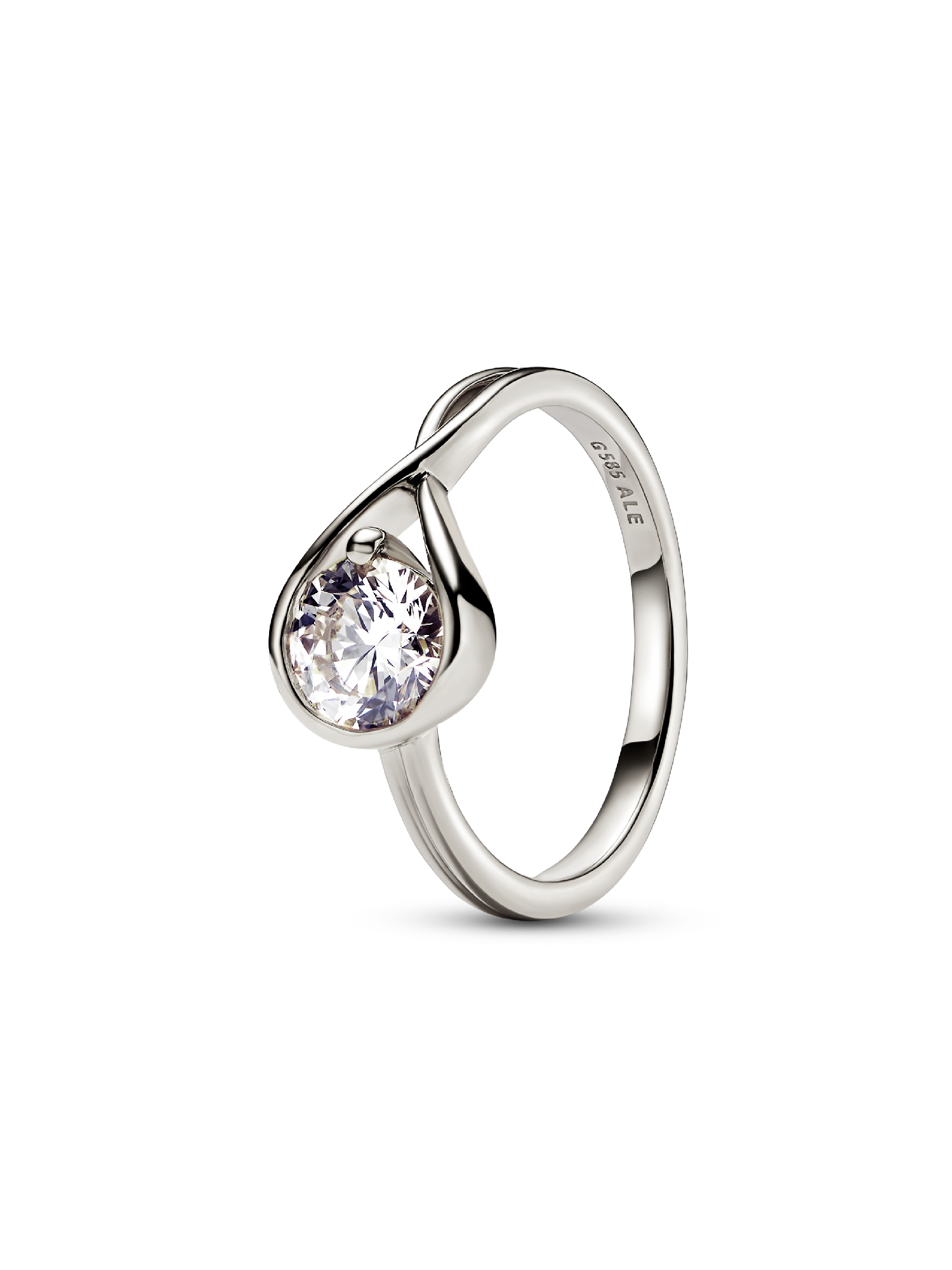Anello Infinite in oro 14k con diamante creato in laboratorio