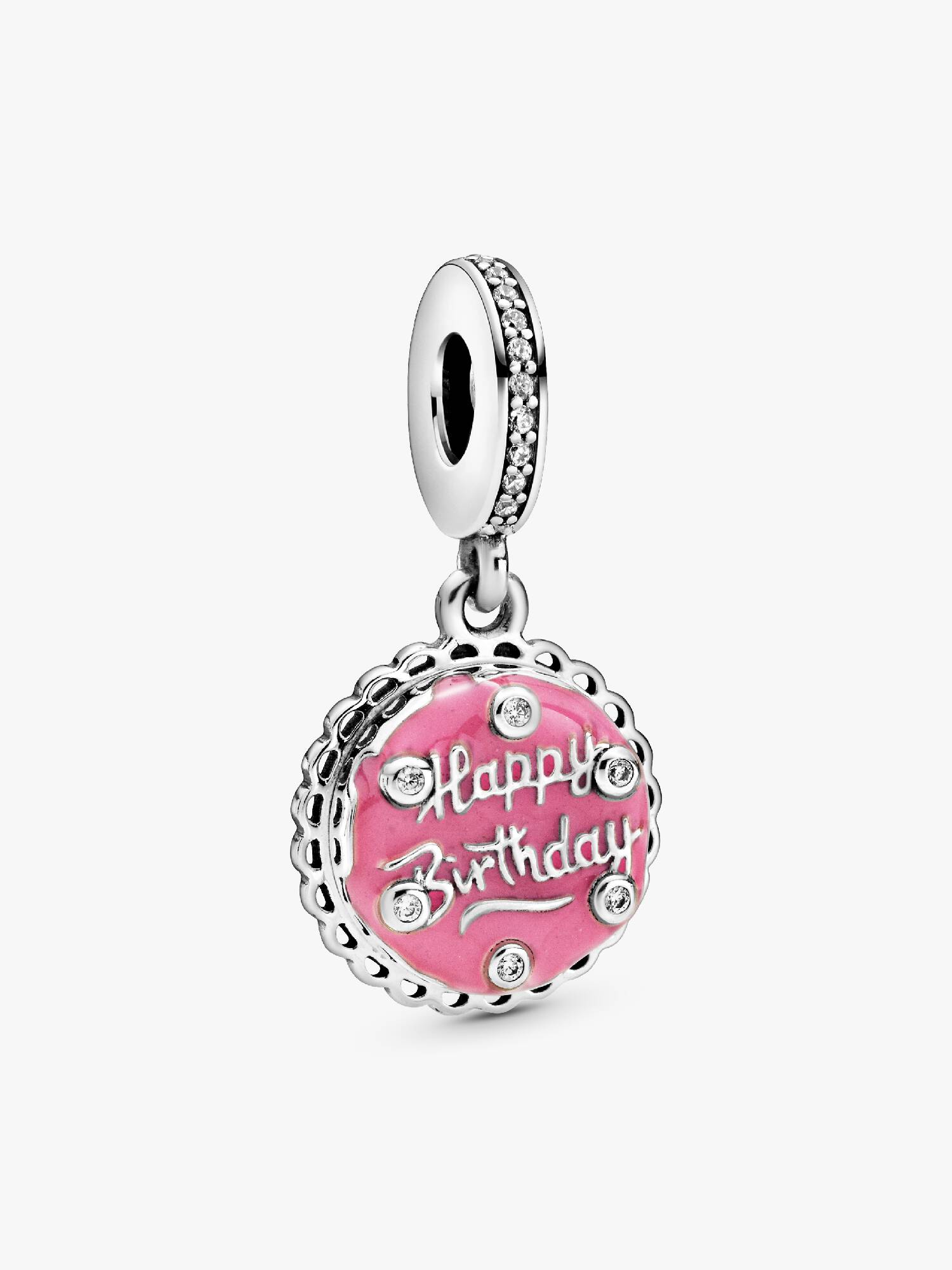 Charm Pendente Torta di Compleanno Rosa