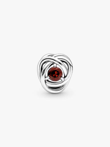 Charm Cerchio Eterno Rosso Scuro Gennaio