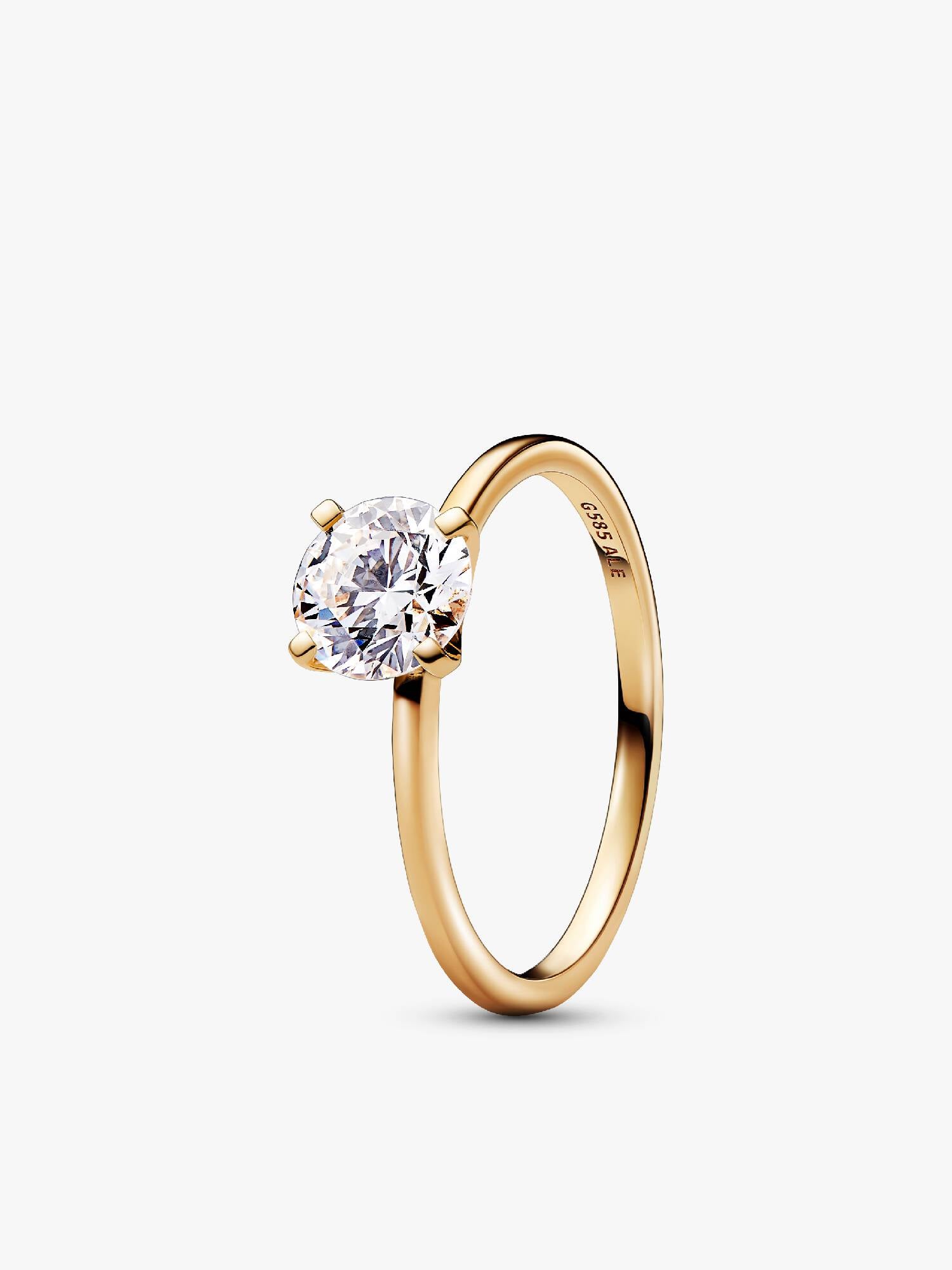 Anello Era Solitario in oro 14k con diamante creato in laboratorio