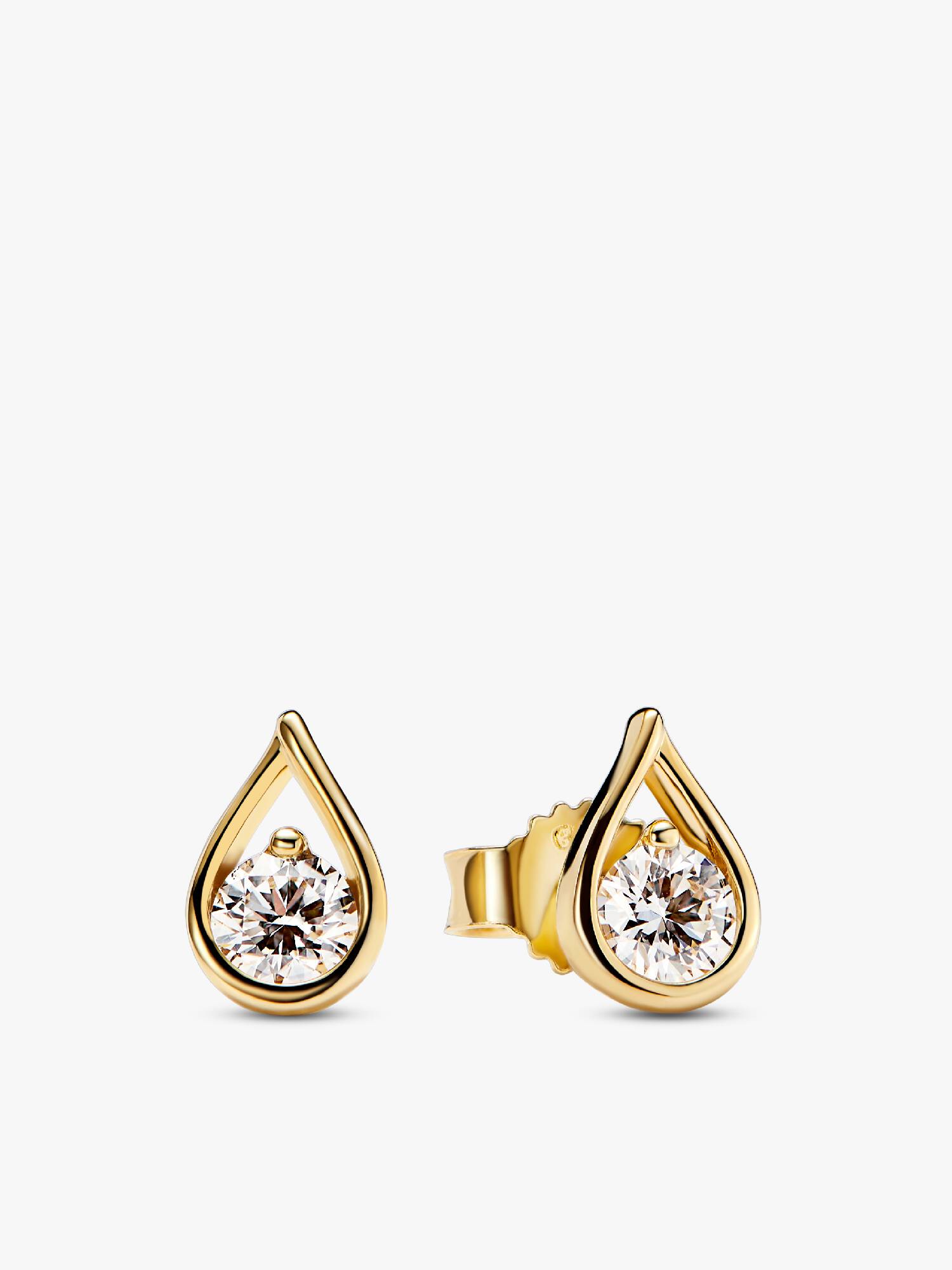 Orecchini Infinite in oro 14k con diamante creato in laboratorio