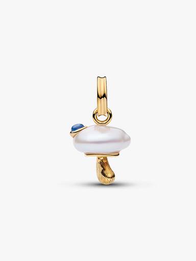Charm Pendente Fungo con Perla Barocca d’Acqua Dolce Coltivata