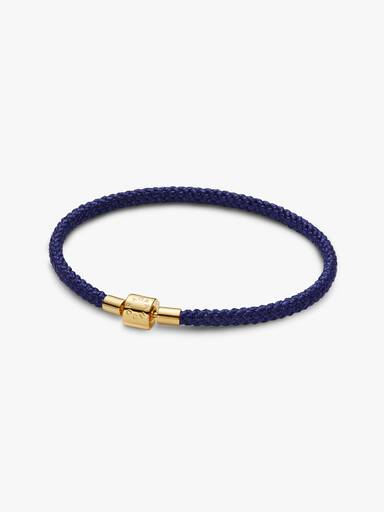 Bracciale in Corda Blu con Chiusura a Barile