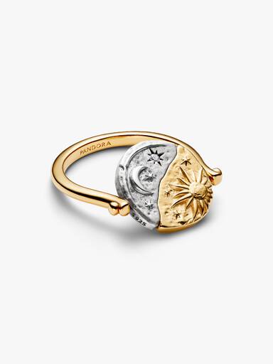 Anello Medallion Sole e Luna "Per Aspera Ad Astra" Reversibile