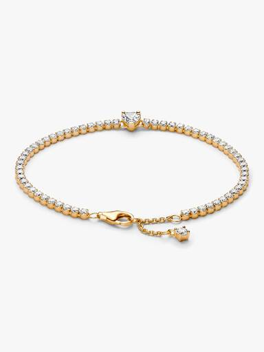 Bracciale Tennis con Cuore in Rilievo