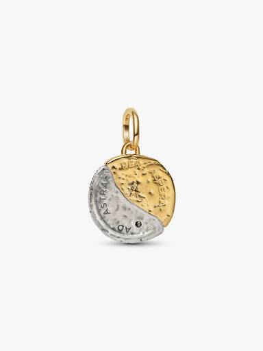 Charm Medallion Sole e Luna "Per Aspera Ad Astra"