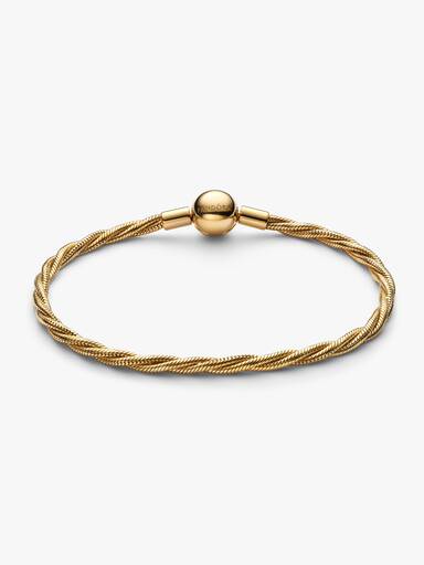 Bracciale Maglia Doppia Intrecciata con Chiusura a Sfera