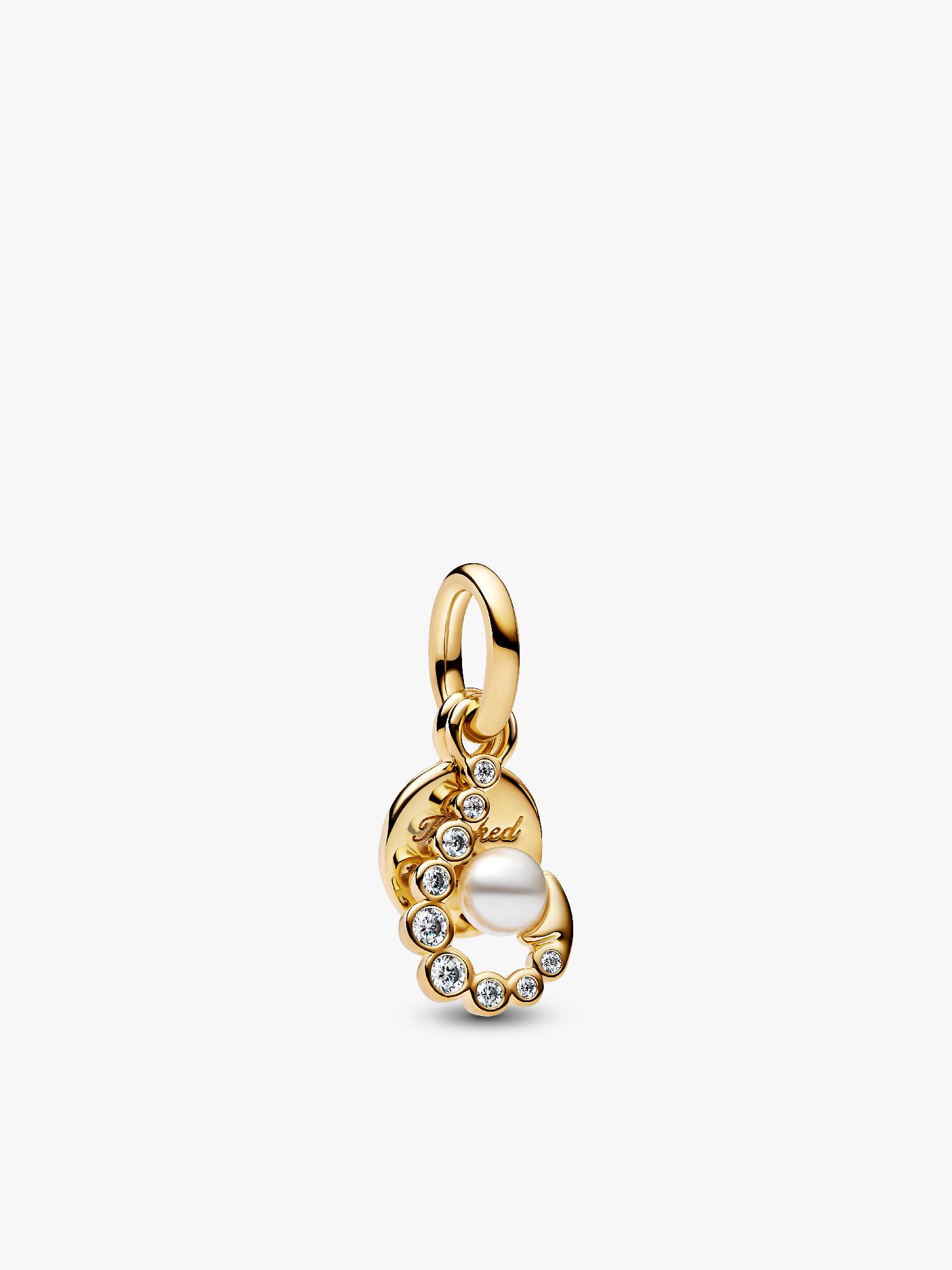 Charm Pendente Uncino con Perla Artificiale