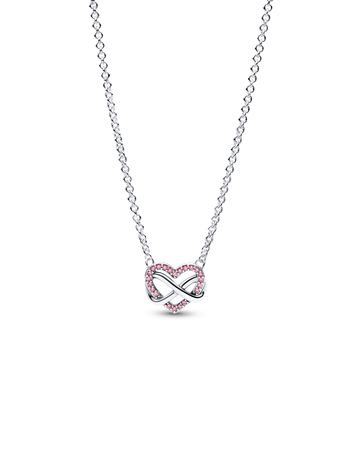 Collana Cuore Infinito Pietre Luminose Rosa