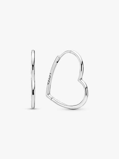 Orecchini anallergici Cerchio con cuore pendente Orecchini anallergici Cerchio con cuore pendente