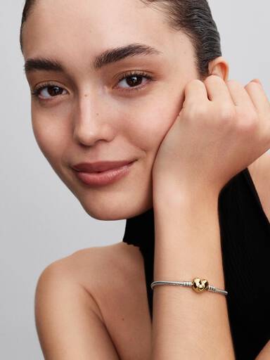 Bracciale maglia snake con chiusura a cuore