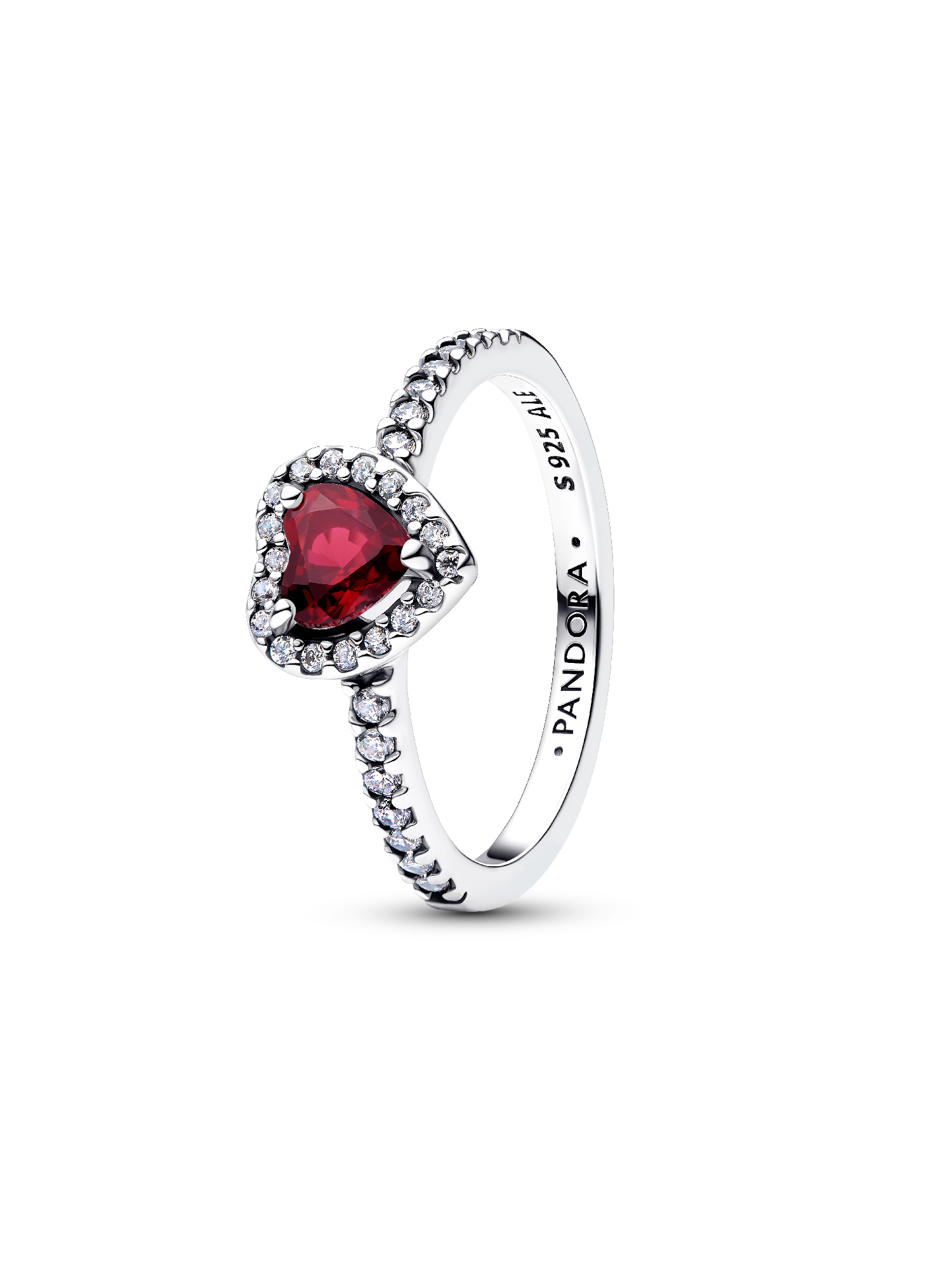 Anello Cuore in Rilievo Rosso Intenso