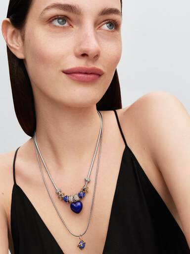 Charm Pendente Cuore Puffy Blu