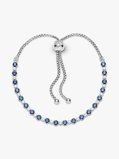 Bracciale Tennis Blu con Chiusura Regolabile