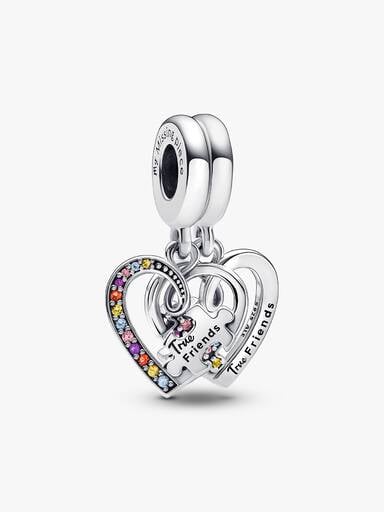 Philip Jones Bracelet d'amitié plaqué Argent avec cœur pavé Philip Jones Bracelet d'amitié plaqué Argent avec cœur pavé