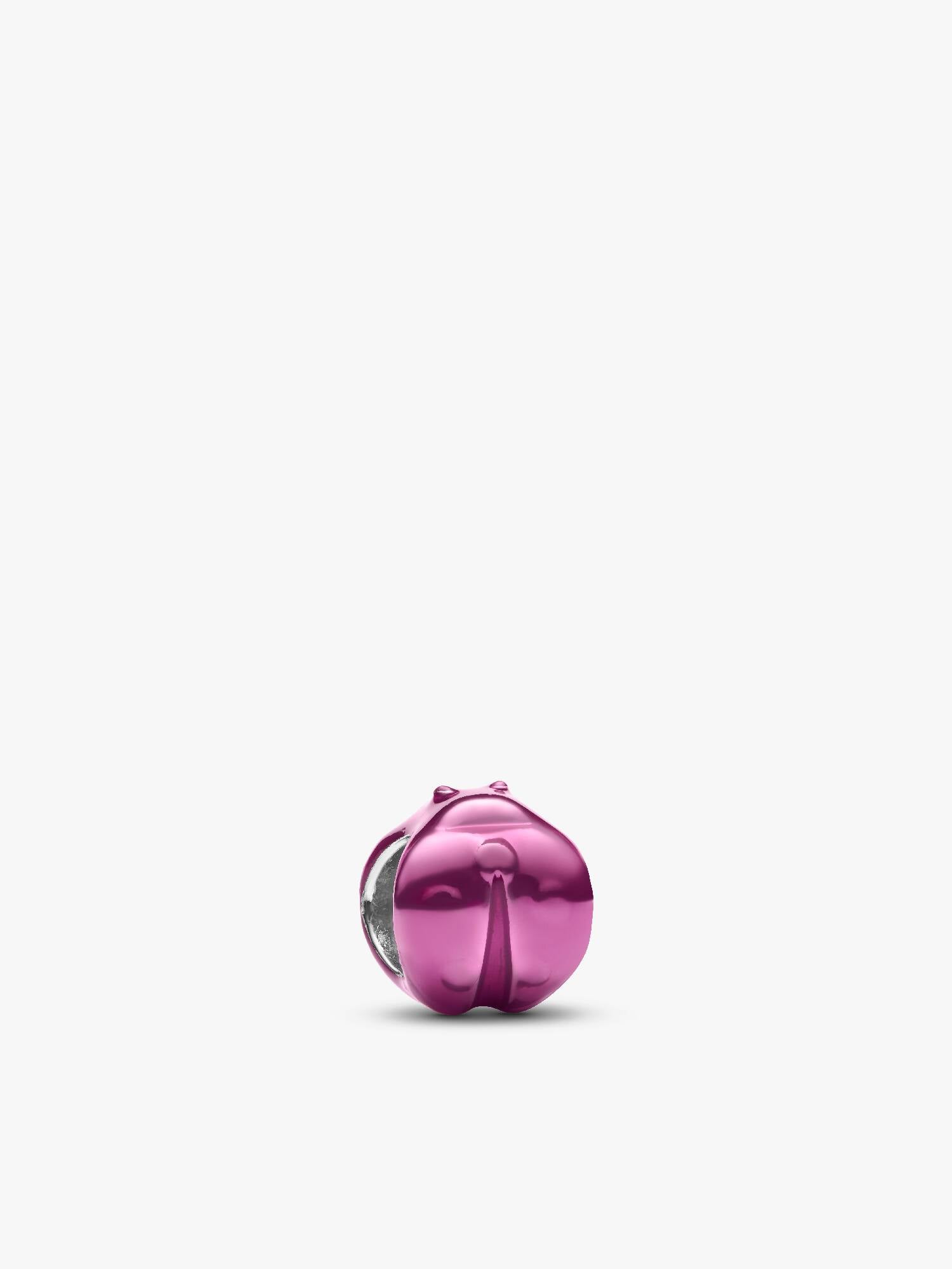 Mini Charm Coccinella effetto metallico rosa