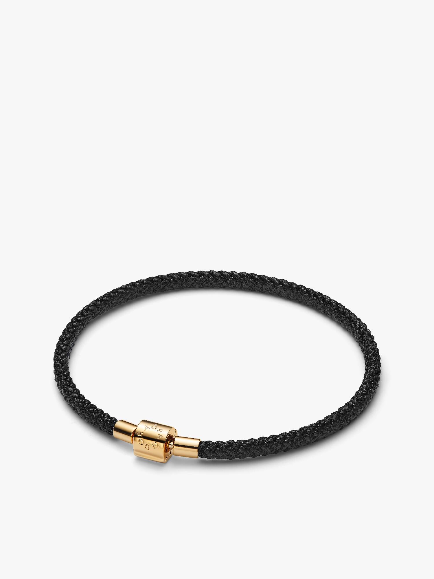 Bracciale in Corda Nera con Chiusura a Barile