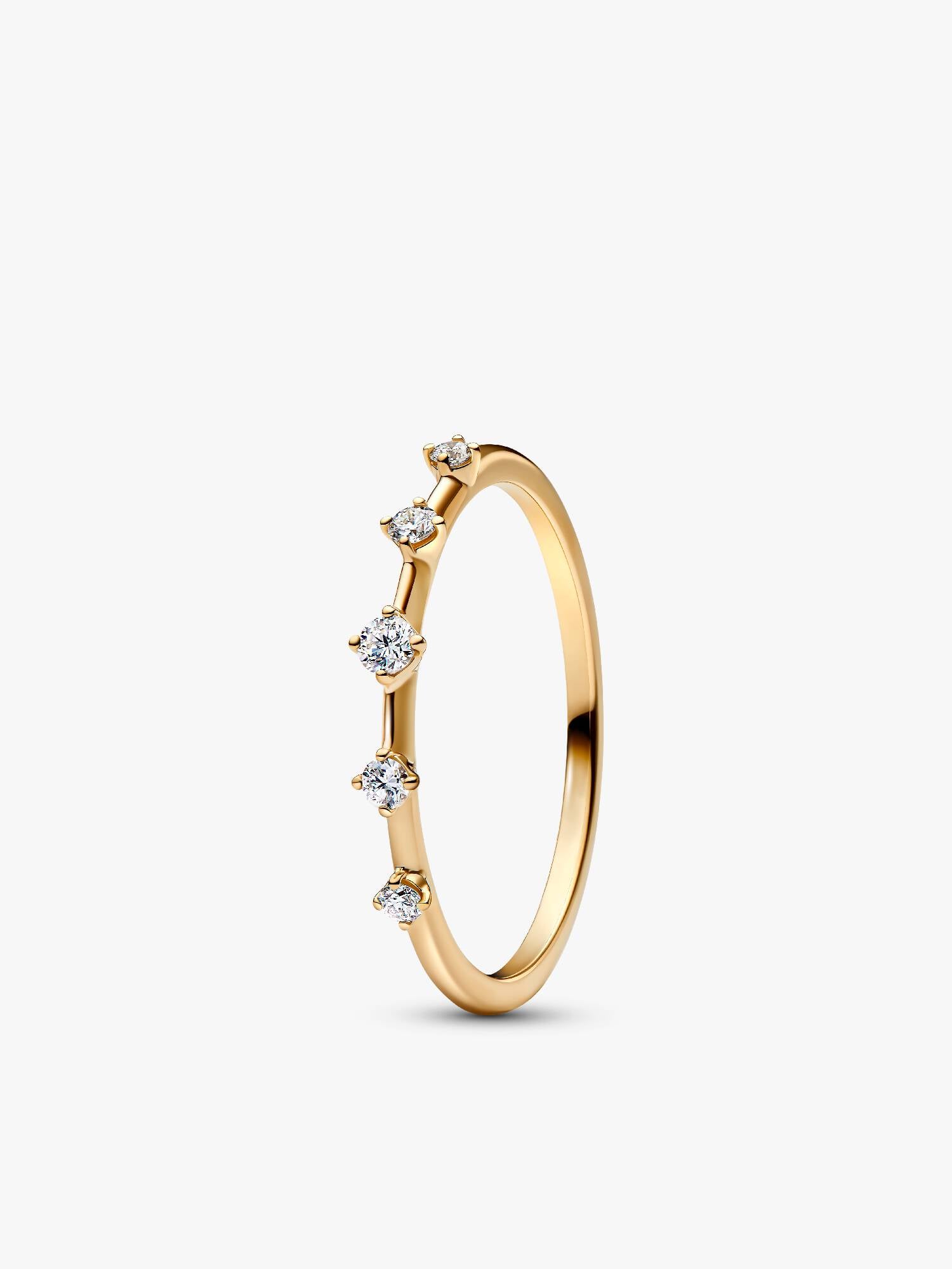 Anello Era in oro 14k con cinque diamanti creati in laboratorio
