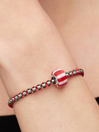 Charm Mini Vetro di Murano Caramella Rossa