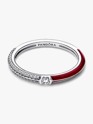 Anello Pietre Luminose & Smalto Rosso Pandora ME