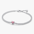 Bracciale tennis scintillante con cuore rosa Bracciale tennis scintillante con cuore rosa
