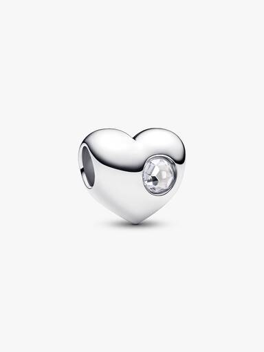 Cuore con Pietra Bianca Aprile da Incidere