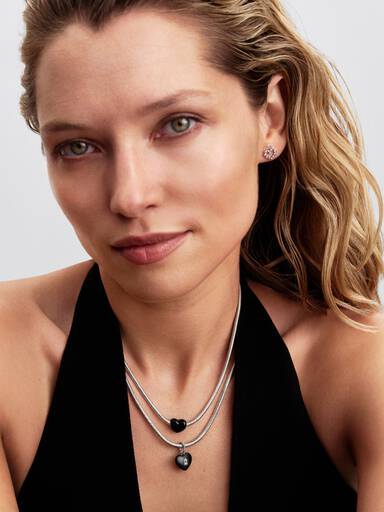 Charm Pendente Lucchetto Cuore Nero "Yours" in ceramica