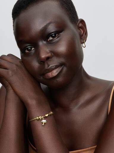 Charm Pendente Fungo con Perla Barocca d’Acqua Dolce Coltivata