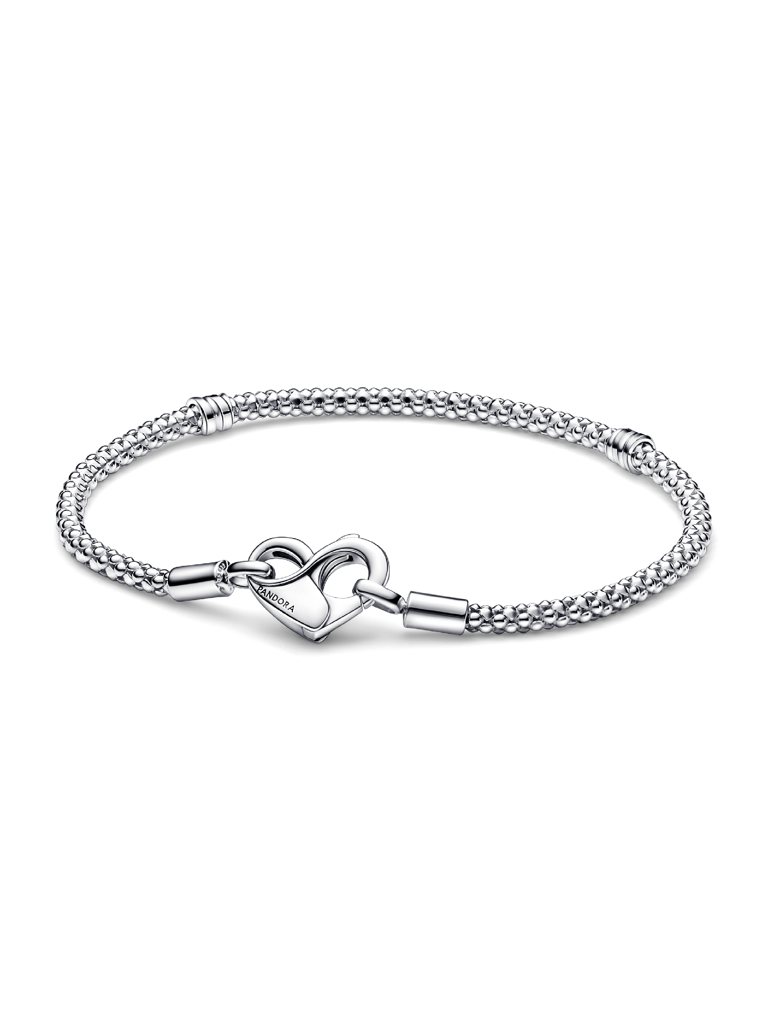 Bracciale Maglia Geometrica con Chiusura Moschettone a Cuore