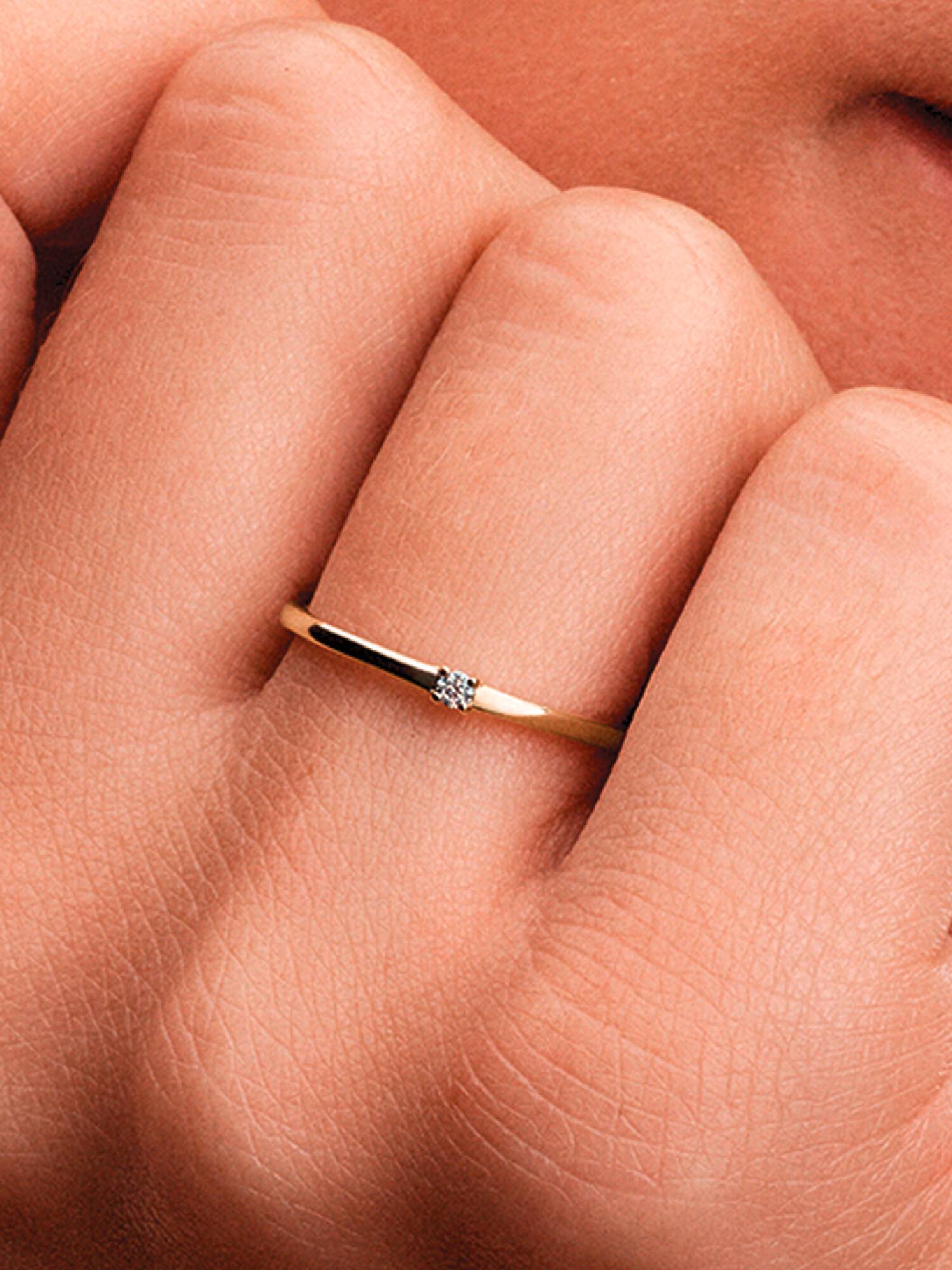 Anello Era in oro 14k con diamante creato in laboratorio