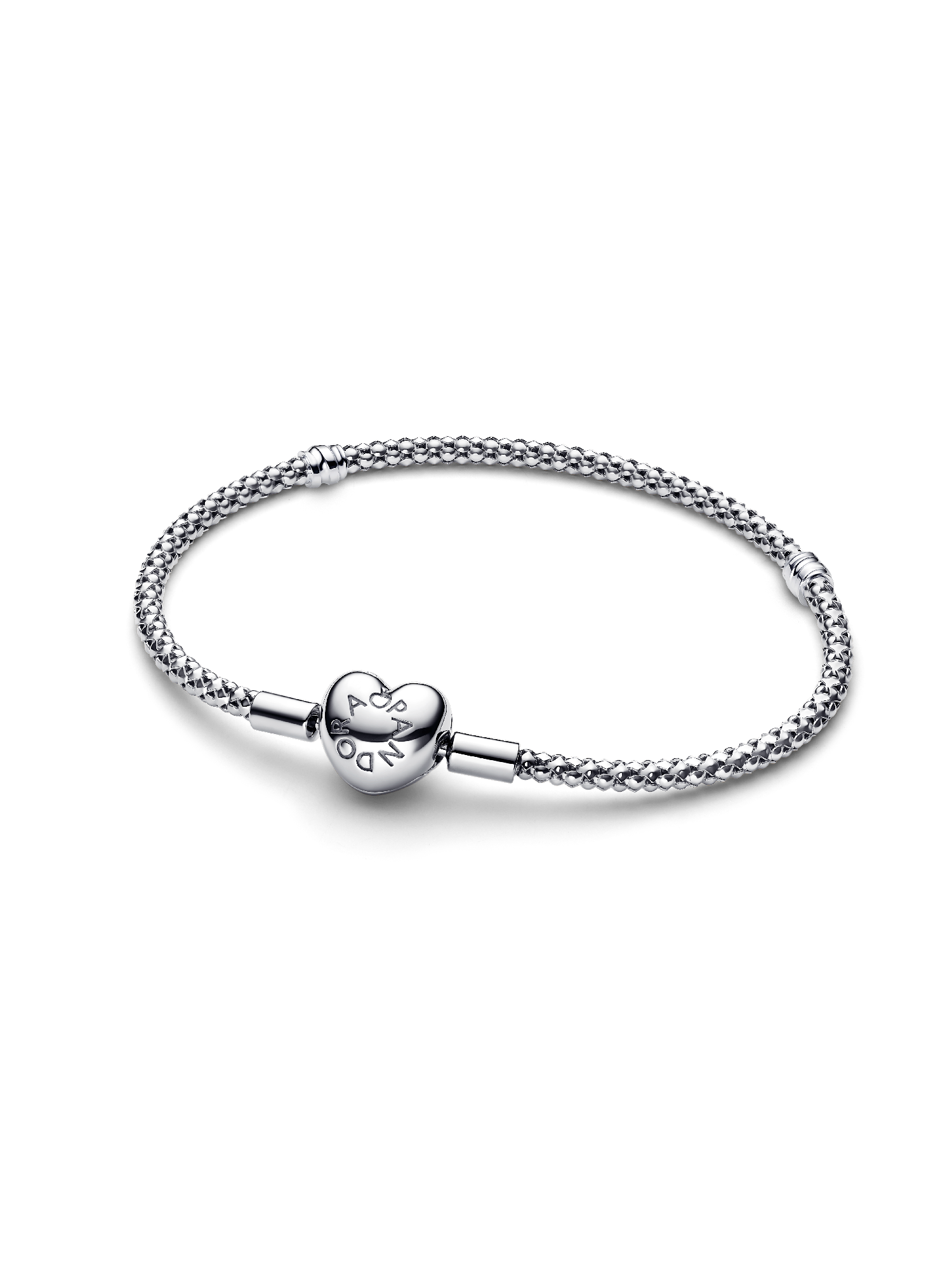 Bracciale Maglia Geometrica con Chiusura a Cuore