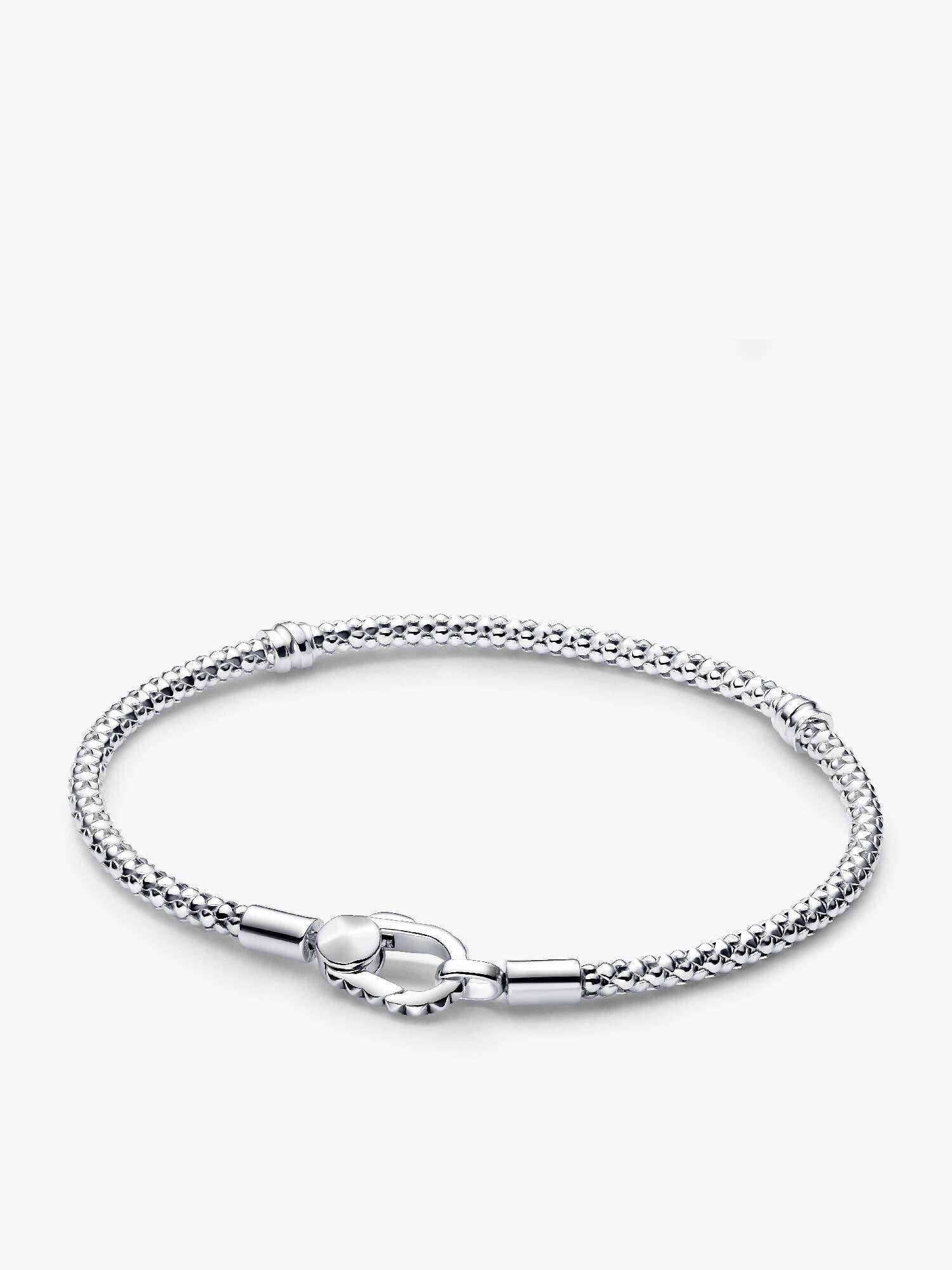 Bracciale Maglia Geometrica con Chiusura a Moschettone