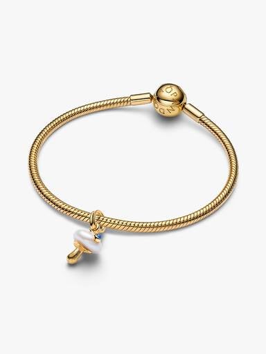 Charm Pendente Fungo con Perla Barocca d’Acqua Dolce Coltivata