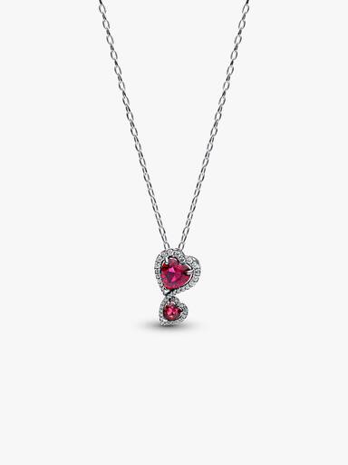 Collana Ciondolo Doppio Cuore Separabile | Argento Sterling 925 | Gioiello Per Coppie | Infinite U Jewellery