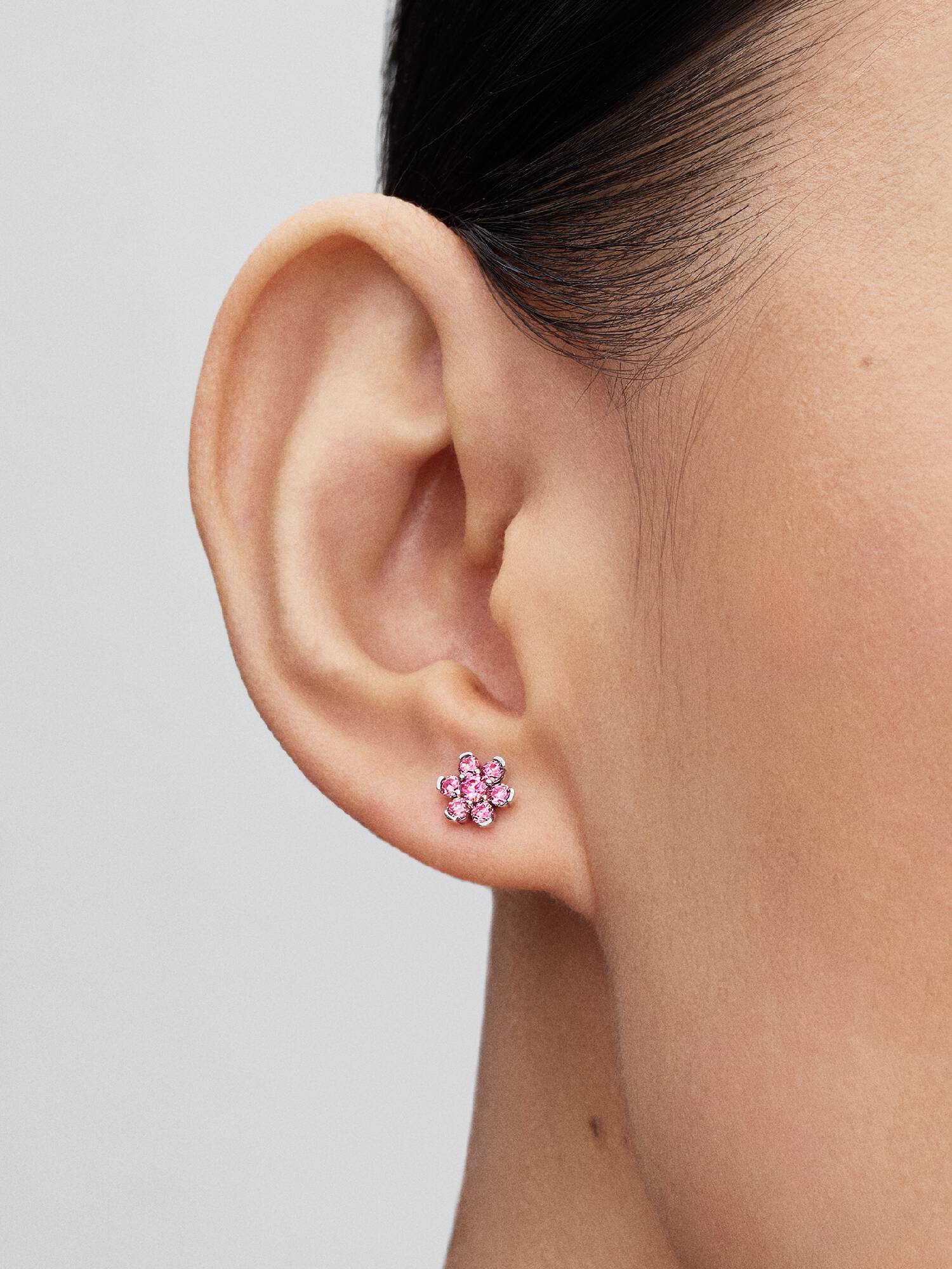 Orecchini Fiore Luminoso Rosa