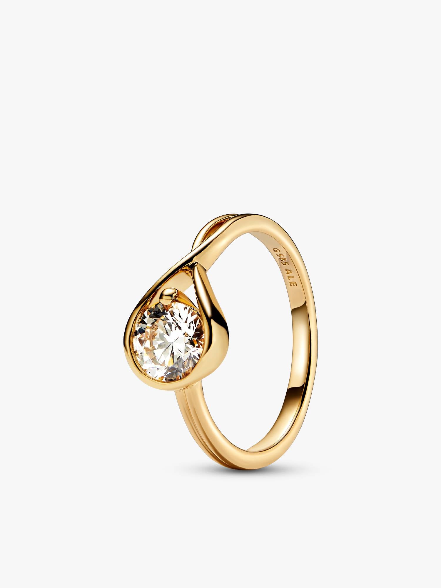 Anello Infinite in oro 14k con diamante creato in laboratorio