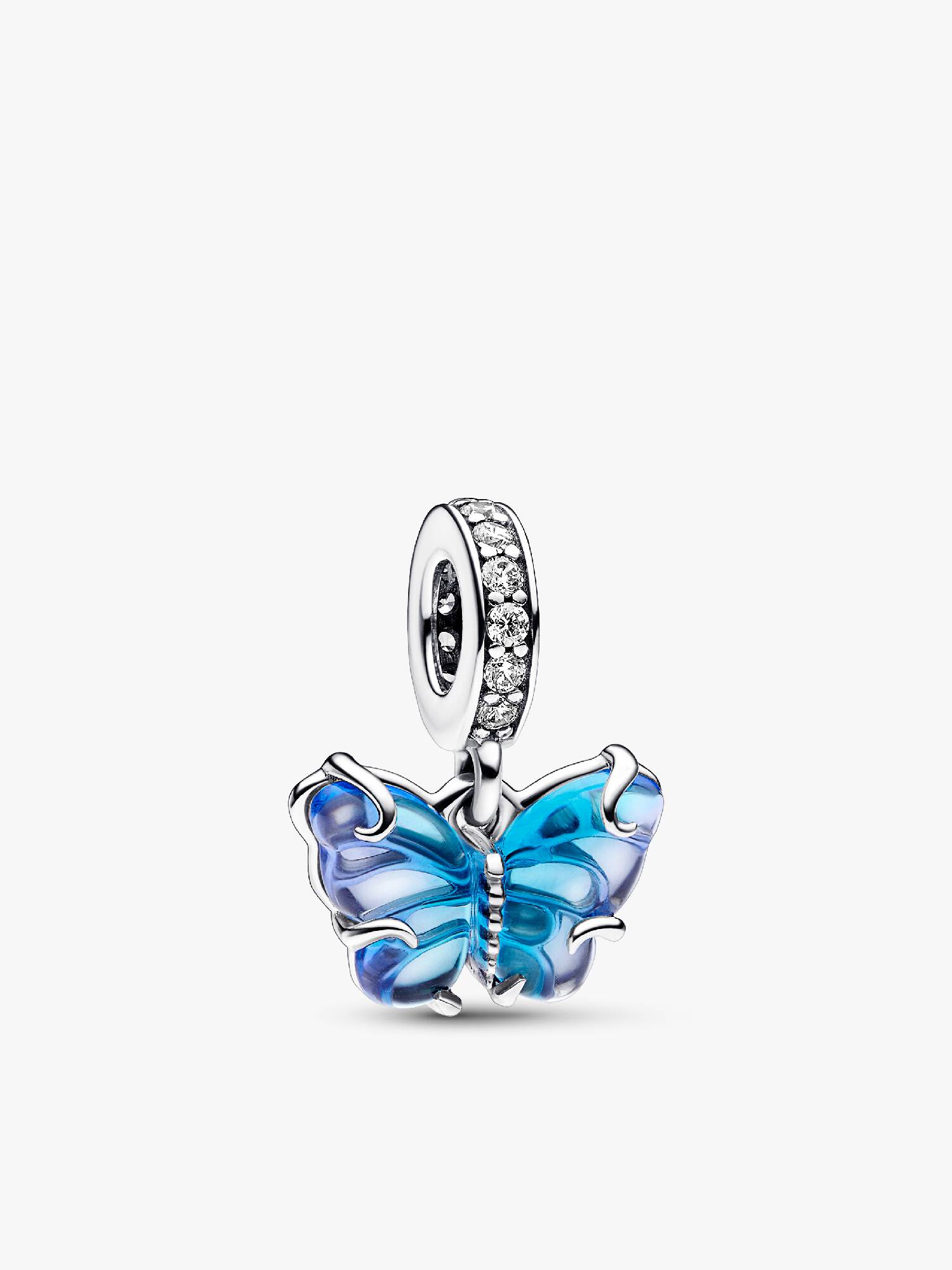 Charm Pendente Farfalla Vetro di Murano Blu