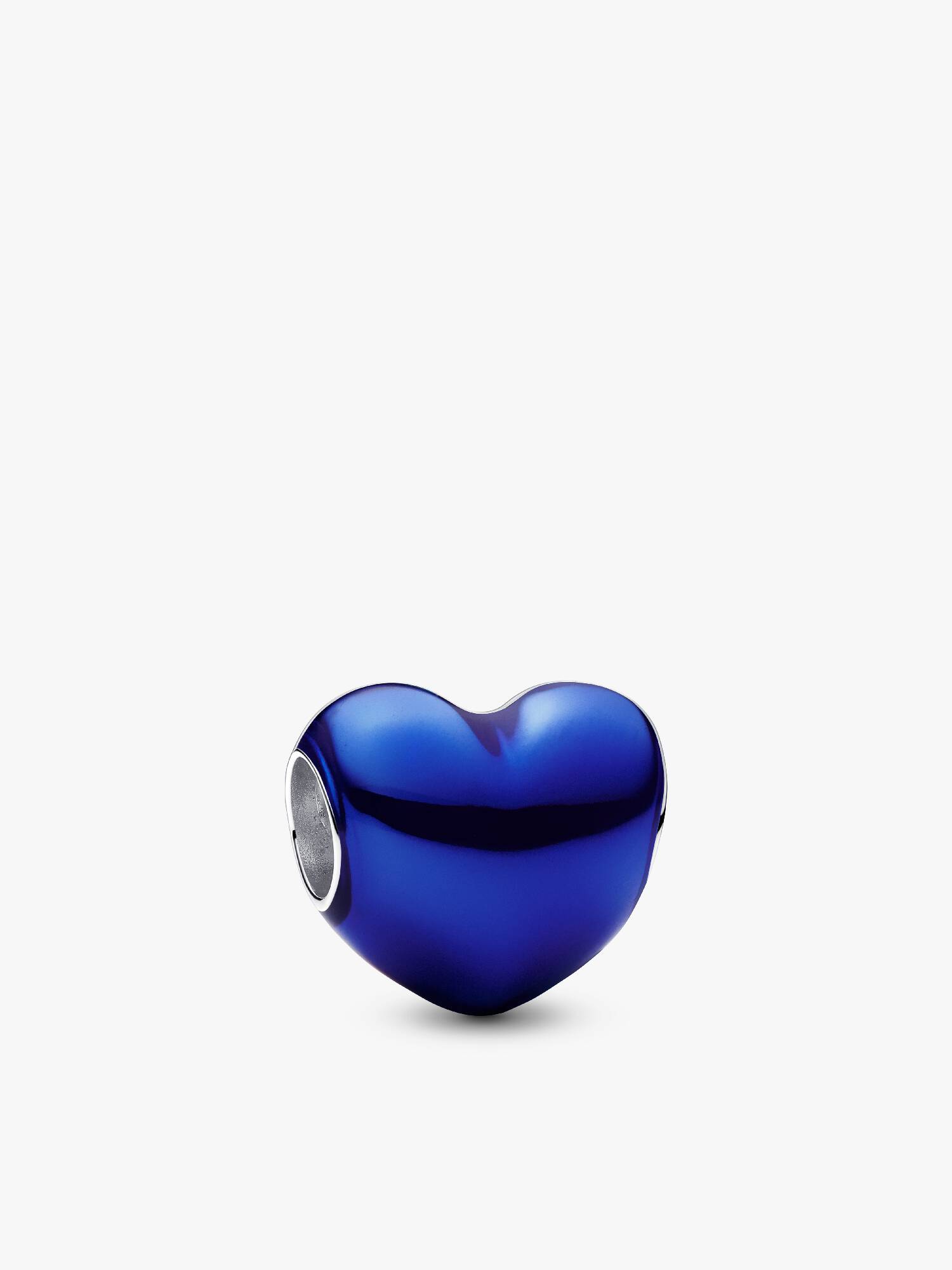 Charm Cuore Metallico Blu