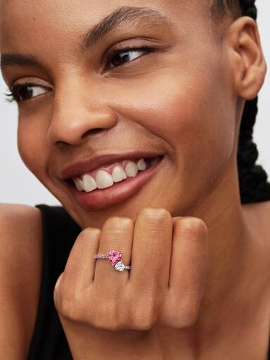 Anello Unione di Cuori Rosa