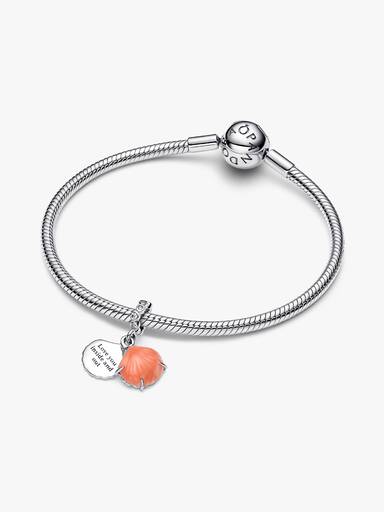 Charm Pendente Doppio Conchiglia Color Corallo