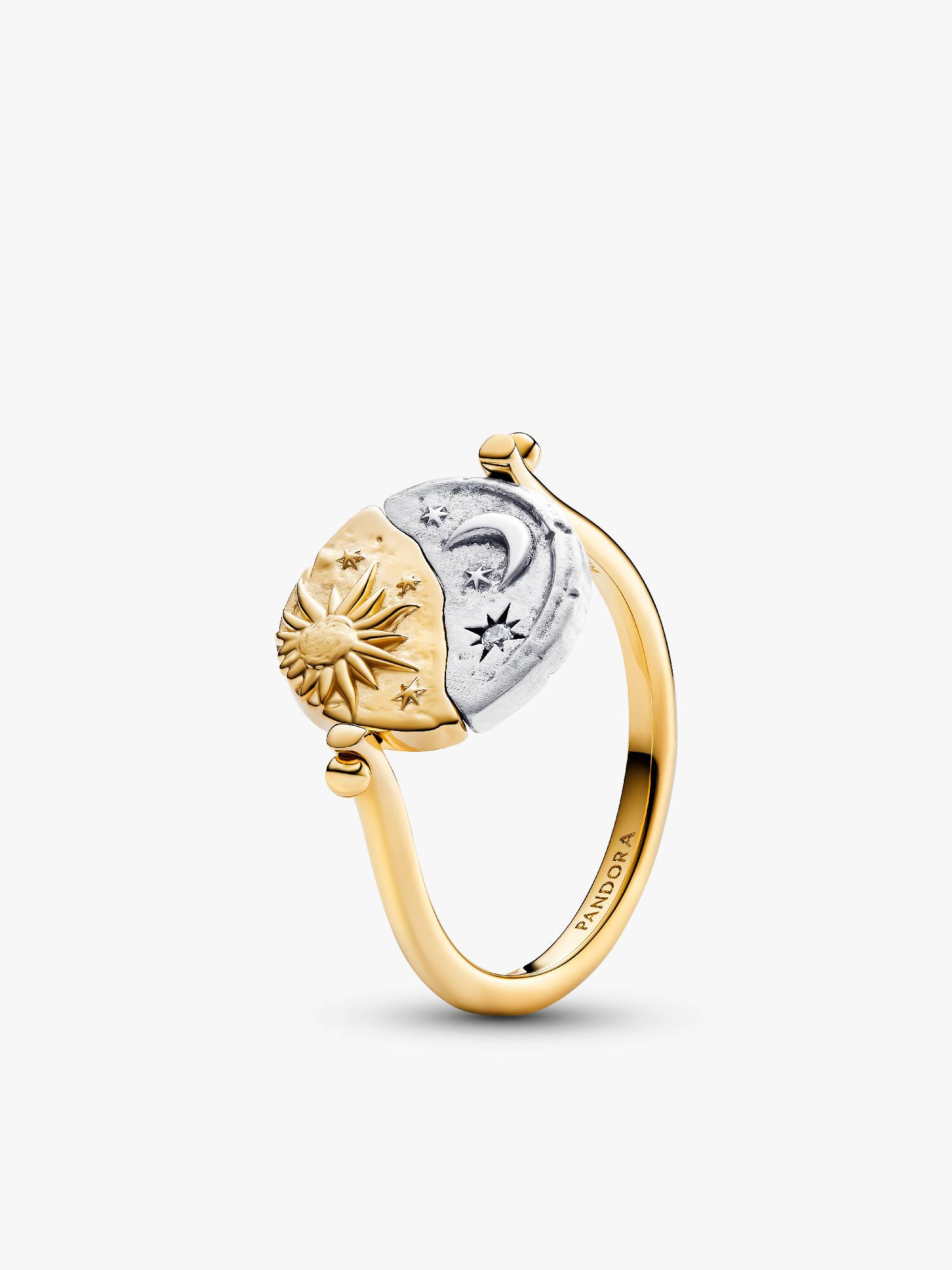 Anello Medallion Sole e Luna "Per Aspera Ad Astra" Reversibile 
