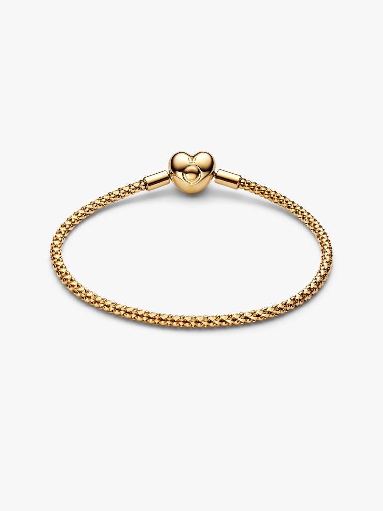 Bracciale Maglia Geometrica con Chiusura a Cuore